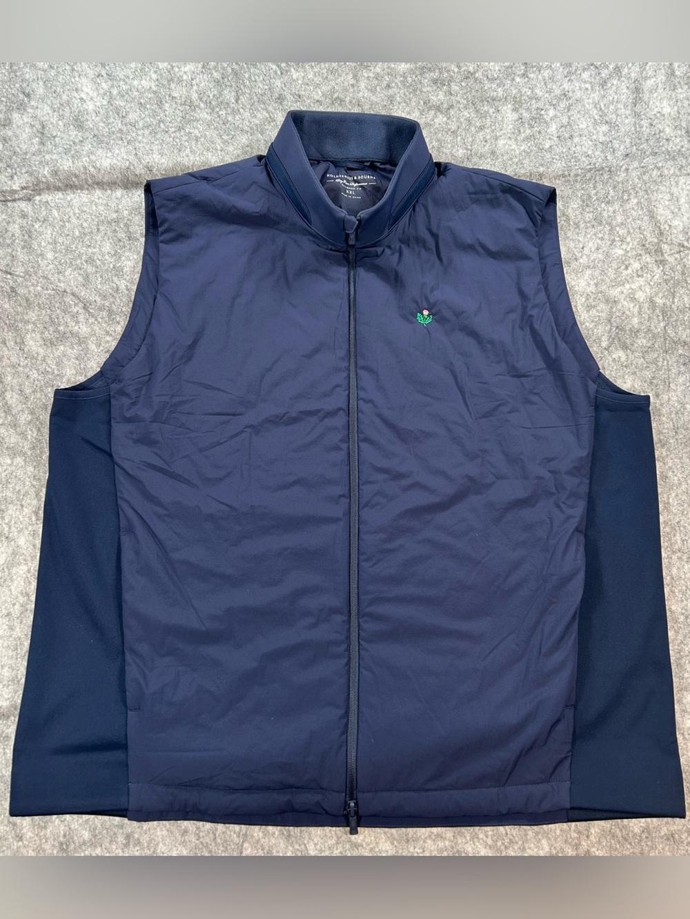 Holderness & Bourne Full-Zip The King Golf Vest Navy 2XL Scottish Thistle Logo